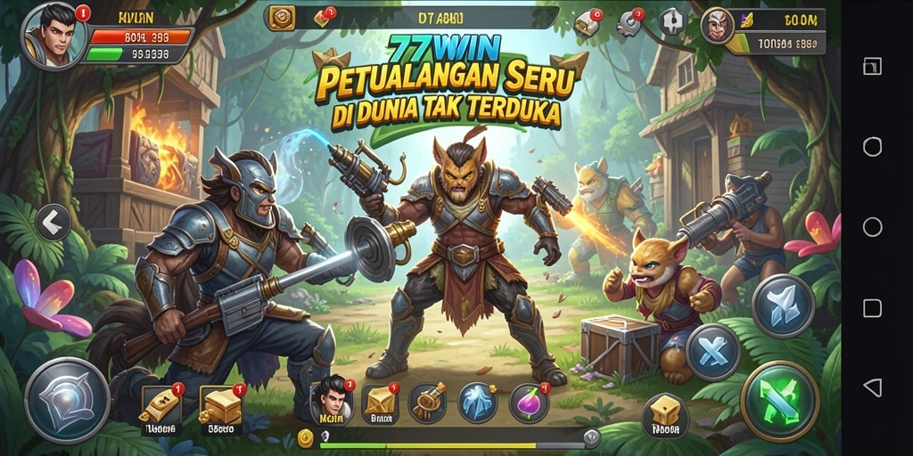 Screenshot 77WIN menampilkan gameplay petualangan yang mendebarkan.