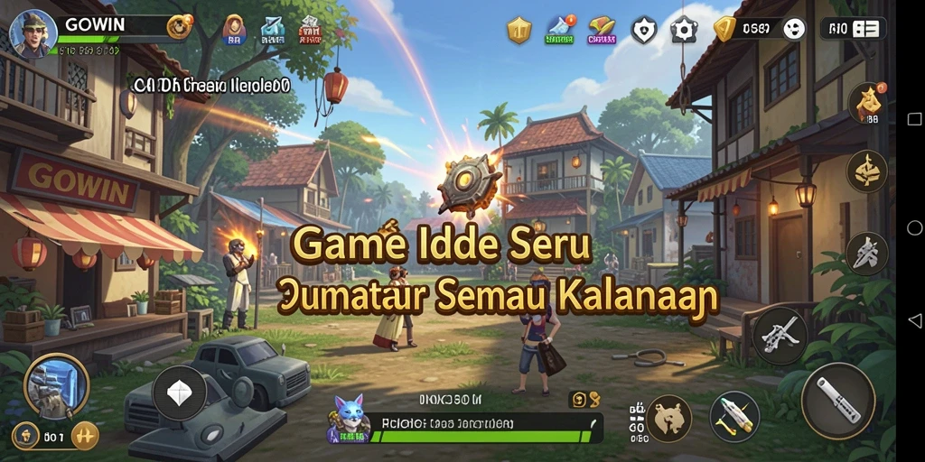 Screenshot gameplay yang menunjukkan keragaman aktivitas dalam GOWIN.