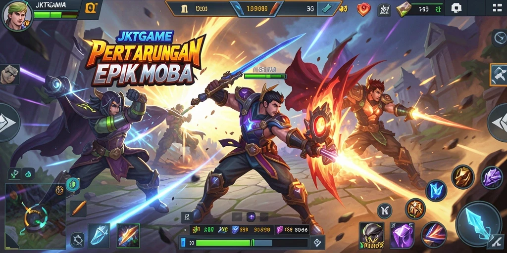 Tangkapan layar gameplay JKTGAME yang mendebarkan dengan pertarungan intens.