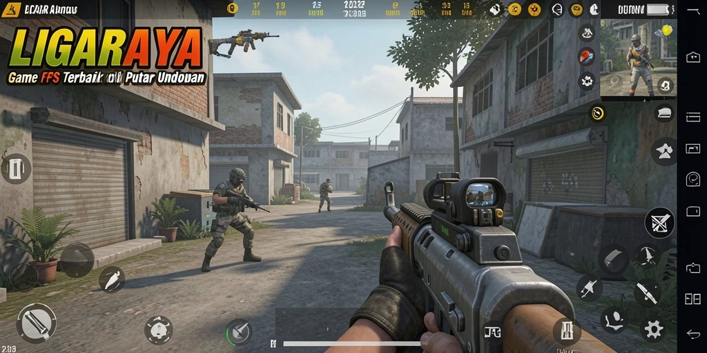 Gameplay LIGARAYA yang menarik dalam aksi tembak-menembak.