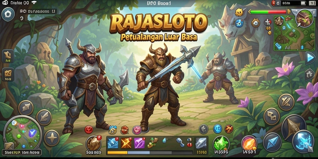 Tampilan gameplay menakjubkan dalam RAJASLOTO yang penuh dengan aksi RPG.