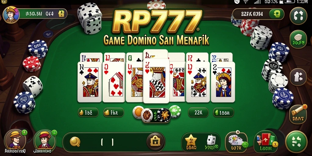 Tampilan menarik dari gameplay RP777 yang menggambarkan keseruan permainan Domino.