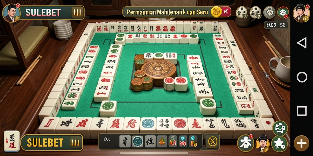 Tampilan gameplay SULEBET dengan ubin Mahjong yang berwarna-warni.